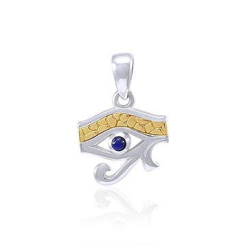 Eye of Horus Silver and Gold Accent Pendant MPD4310 - Jewelry